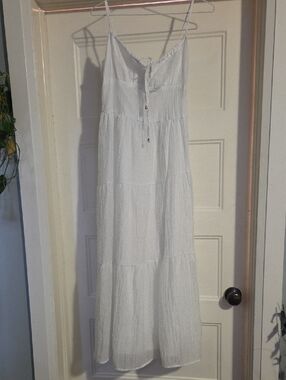 Women’s White Maxi Sundress with Spaghetti Straps
